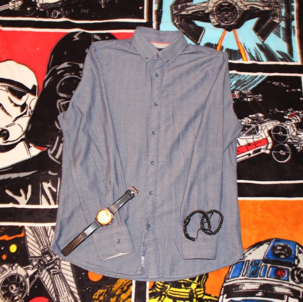 👞Five Four Fake Denim Button Down👞