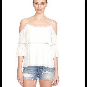 1. State ladder stitch cold shoulder top