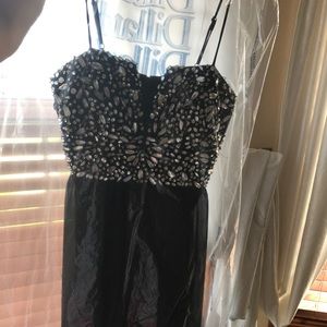 Black jewled prom dress