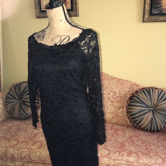 NWT HALE BOB BLACK LACE L/S MINI - Picture 2 of 5