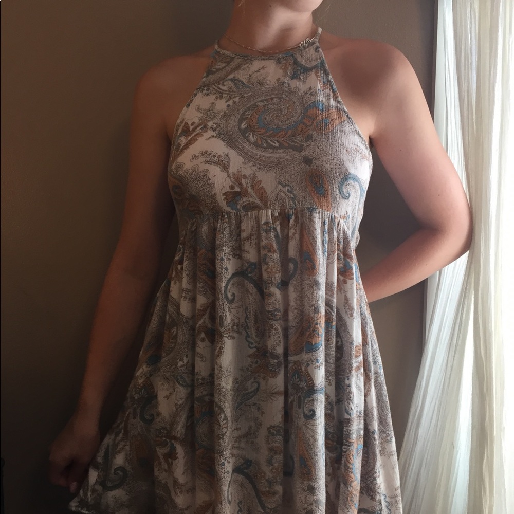 High collar floral dress