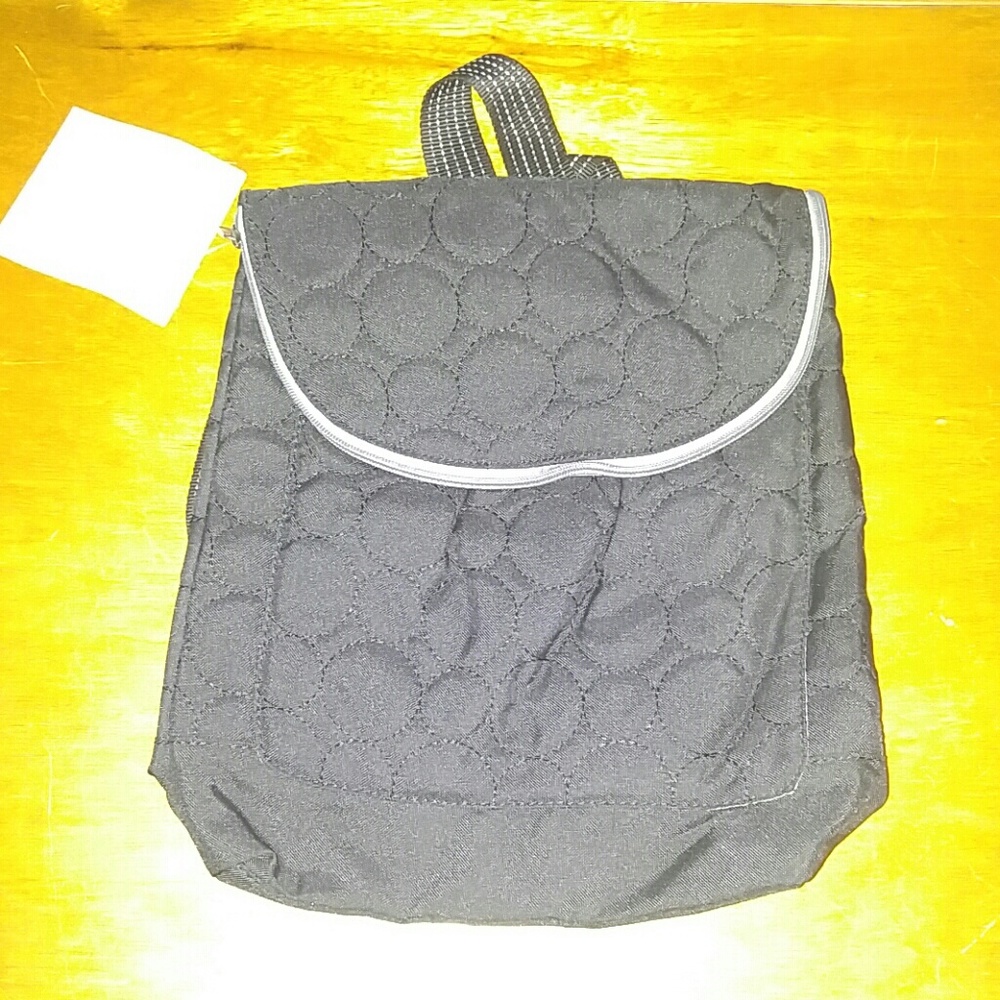 Vary You Backpack Purse in Black Quilted Dot