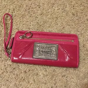 Hot Pink Coach Poopy Wristlet Wallet