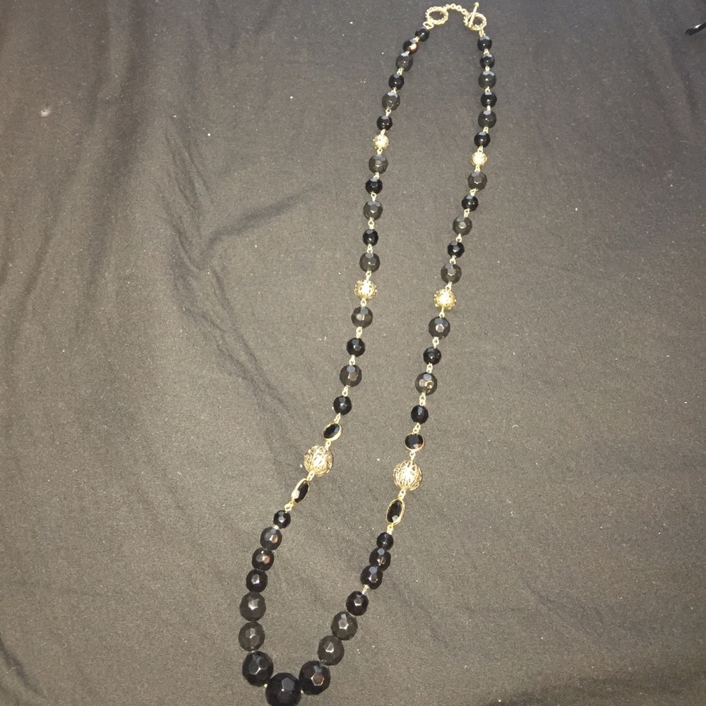 Black & Gold Beaded Necklace