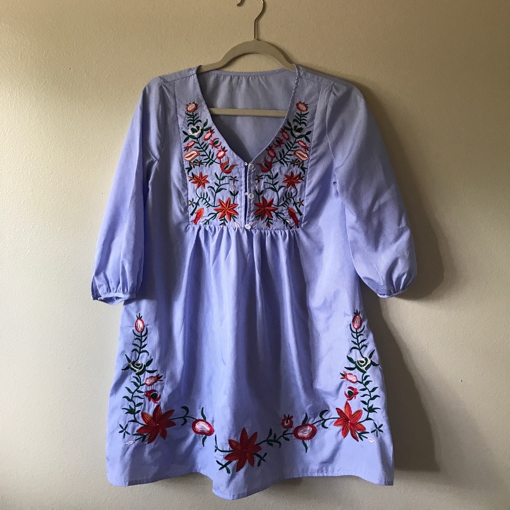 Floral embroidered tunic/dress