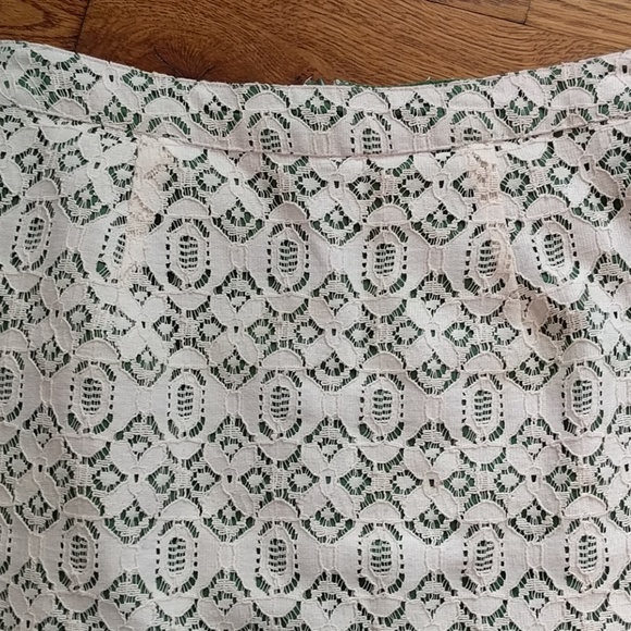 Anthropologie eyelit green/ivory skirt - Picture 2 of 4