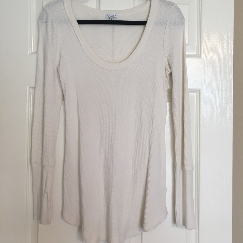 Splendid - swoop neck ivory thermal