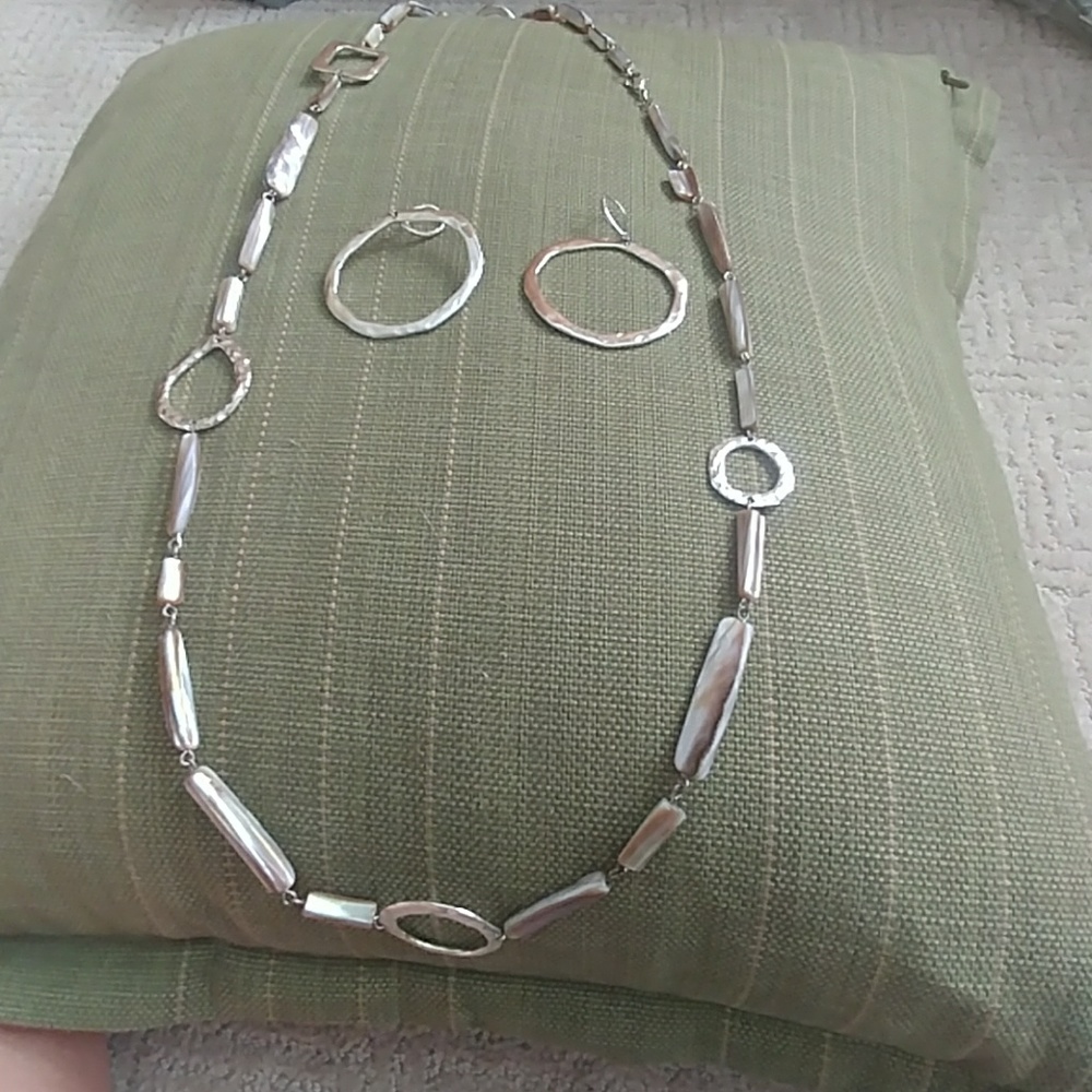 Beautiful Abalone and sterling silver necklace and