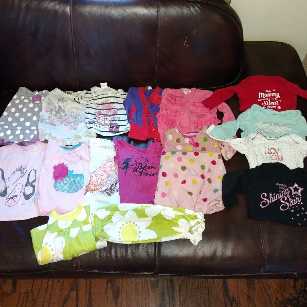 Baby girl 12 month winter shirts bundle