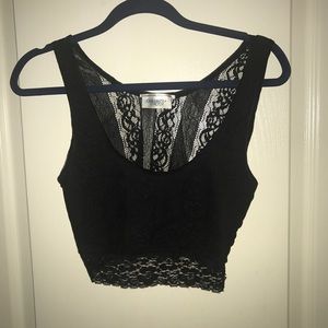 Black out from under lace crop top