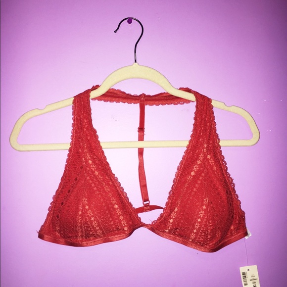 NEW Aeropostale Lace Halter T-Strap Bralette - Picture 2 of 4