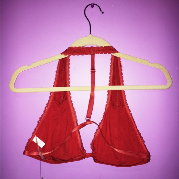 NEW Aeropostale Lace Halter T-Strap Bralette - Picture 4 of 4
