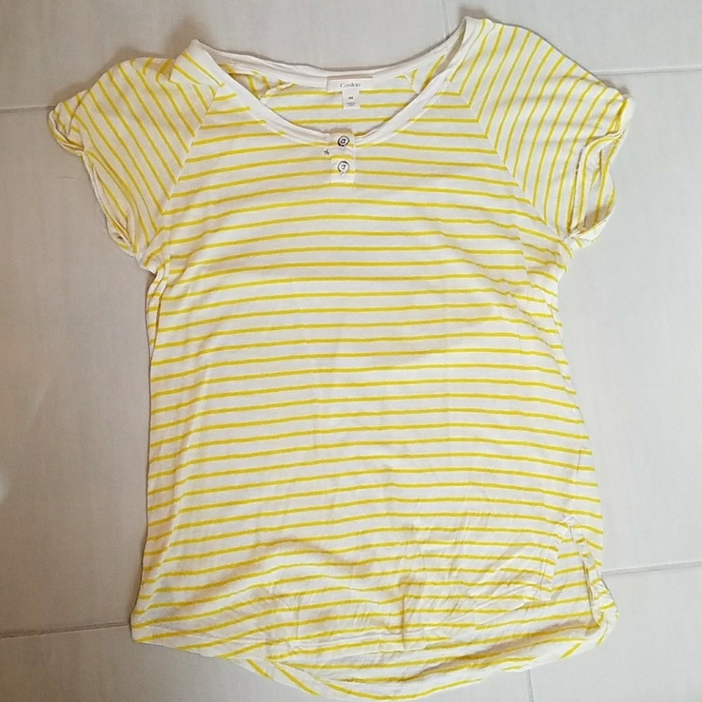 Caslon yellow striped tee, Size XS