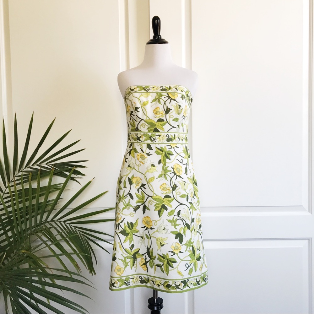 Ann Taylor Botanical / Floral Strapless Dress