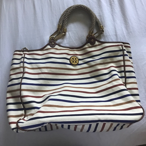 Tory Burch Handbags - Tory Burch Channing Nautical Tote-RARE
