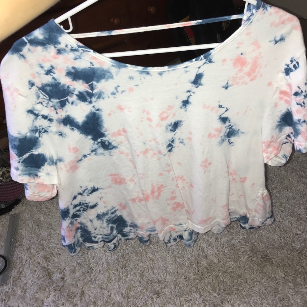 LF tie dye top with ruffle bottom