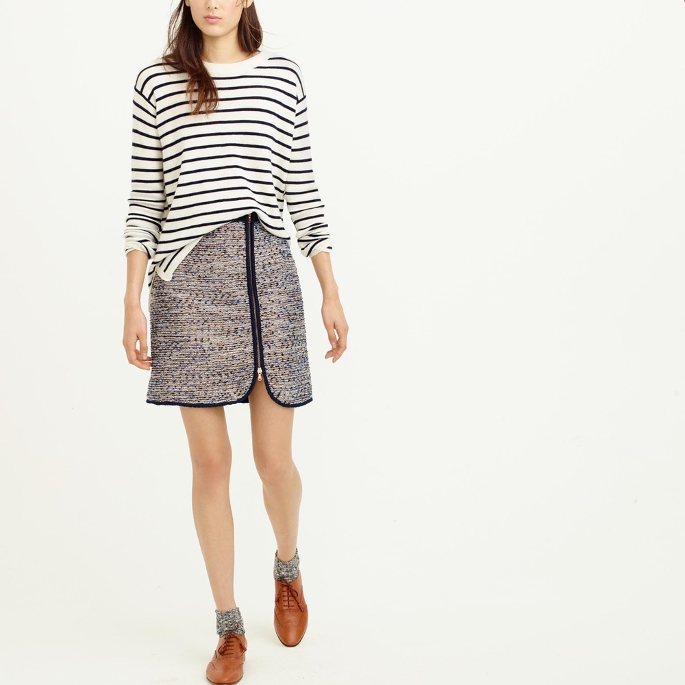 J. Crew Metallic Tweed Zip skirt