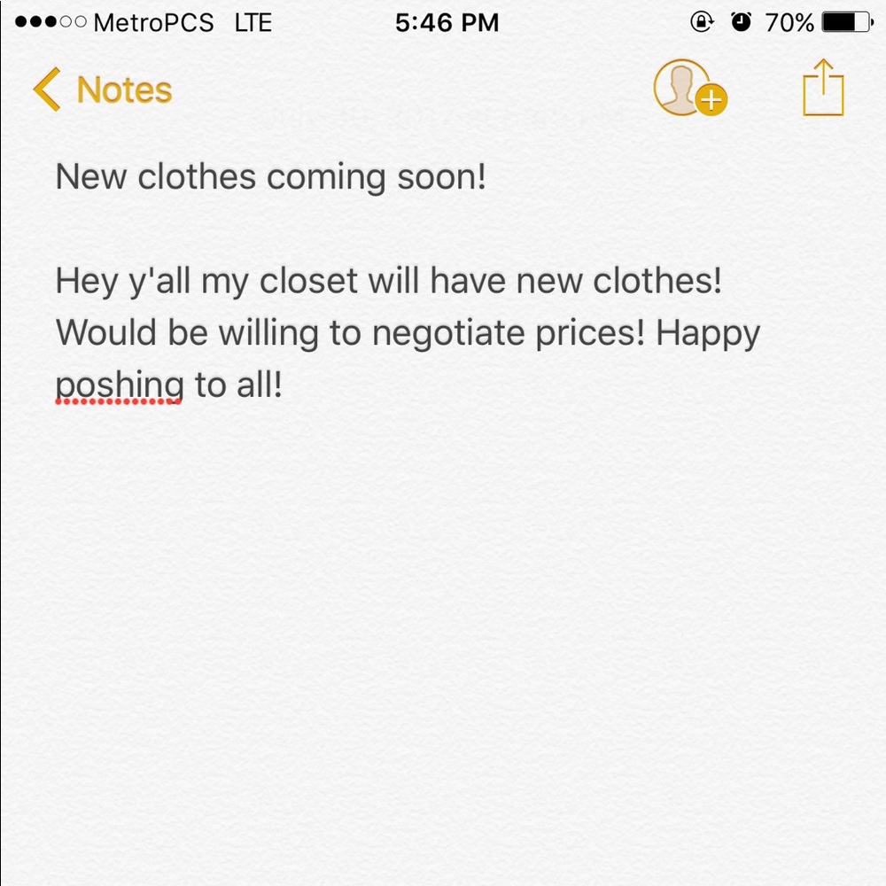 New clothes coming soon!