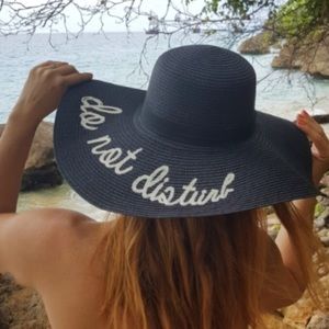Beach Sun Floppy Black Hat