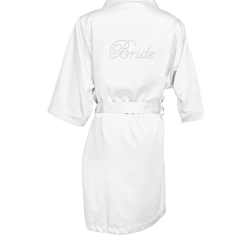 NWT White rhinestone "bride" robe