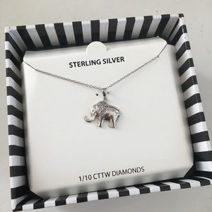 SILVER ELEPHANT PENDANT NECKLACE