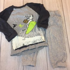 2T Boys Gymboree Snowboarding Dog Outfit