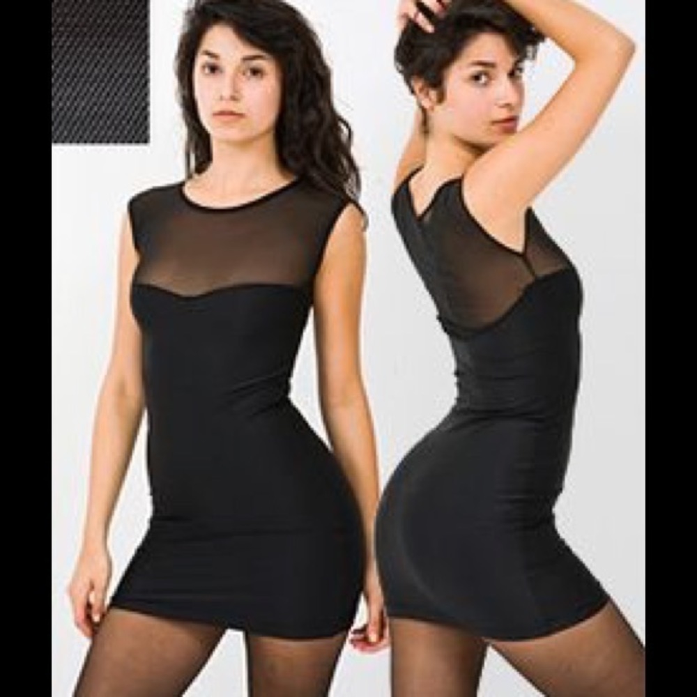 🌚 AMERICAN APPAREL BLACK MESH BODYCON DRESS