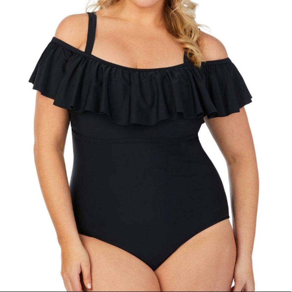 Cute off the shoulder one piece swimsuit