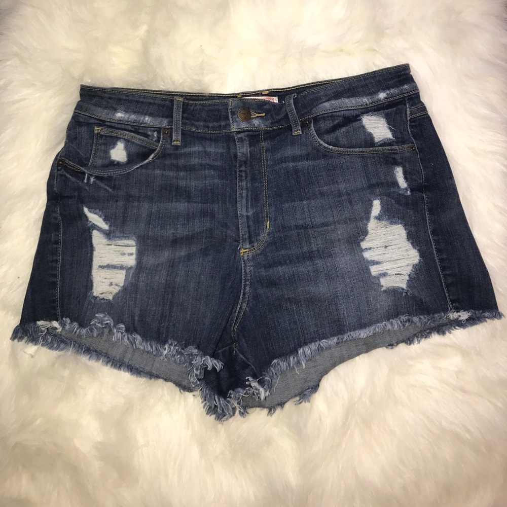 Guess ripped jean shorts