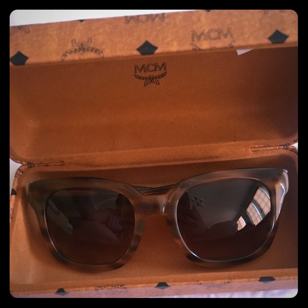 MCM Striped Cognac Sunglasses