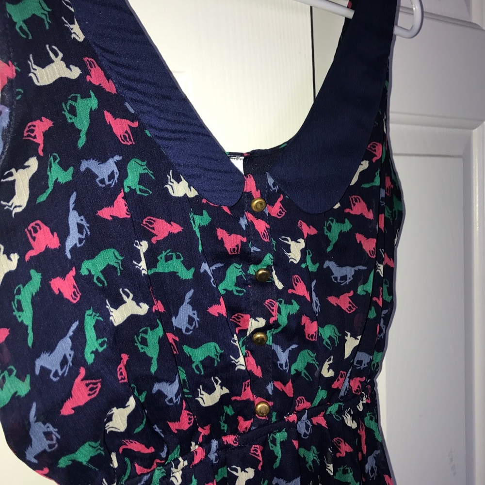 Blue Dress with horses