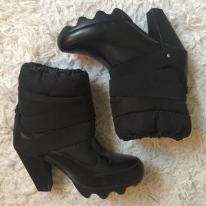 Limited edition adidas SLVR heeled booties.