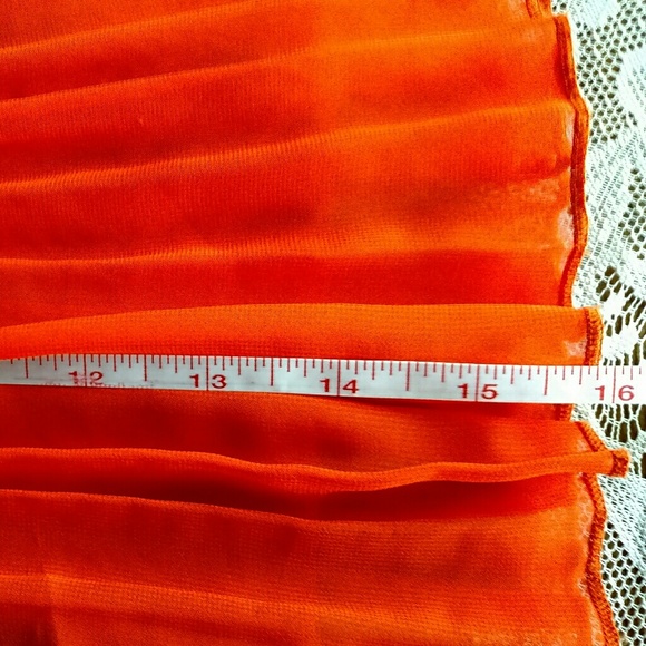 Heart Crush Orange Sz 3 Jr Accordion Mini Skirt. - Picture 4 of 7
