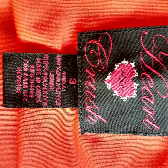 Heart Crush Orange Sz 3 Jr Accordion Mini Skirt. - Picture 6 of 7