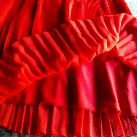 Heart Crush Orange Sz 3 Jr Accordion Mini Skirt. - Picture 5 of 7