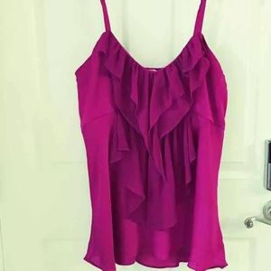 Magenta Ruffled Top