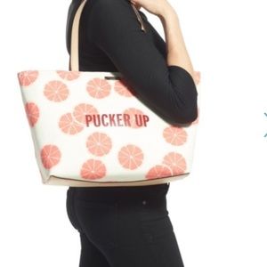 AUTHENTIC Kate Spade Pucker Up Francis Canvas Tote