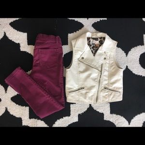 H&M White Vest 9/10 comes with NWT Justice legging