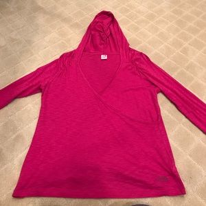 North Face Cotton Hooded Twist Front top. XL.