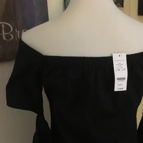 Bebe- Black off shoulder, elbow cut out shirt - Picture 4 of 5