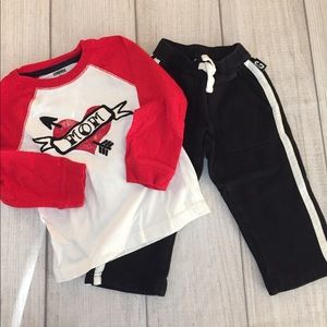 Gymboree Boys 2T Mom Heart Outfit