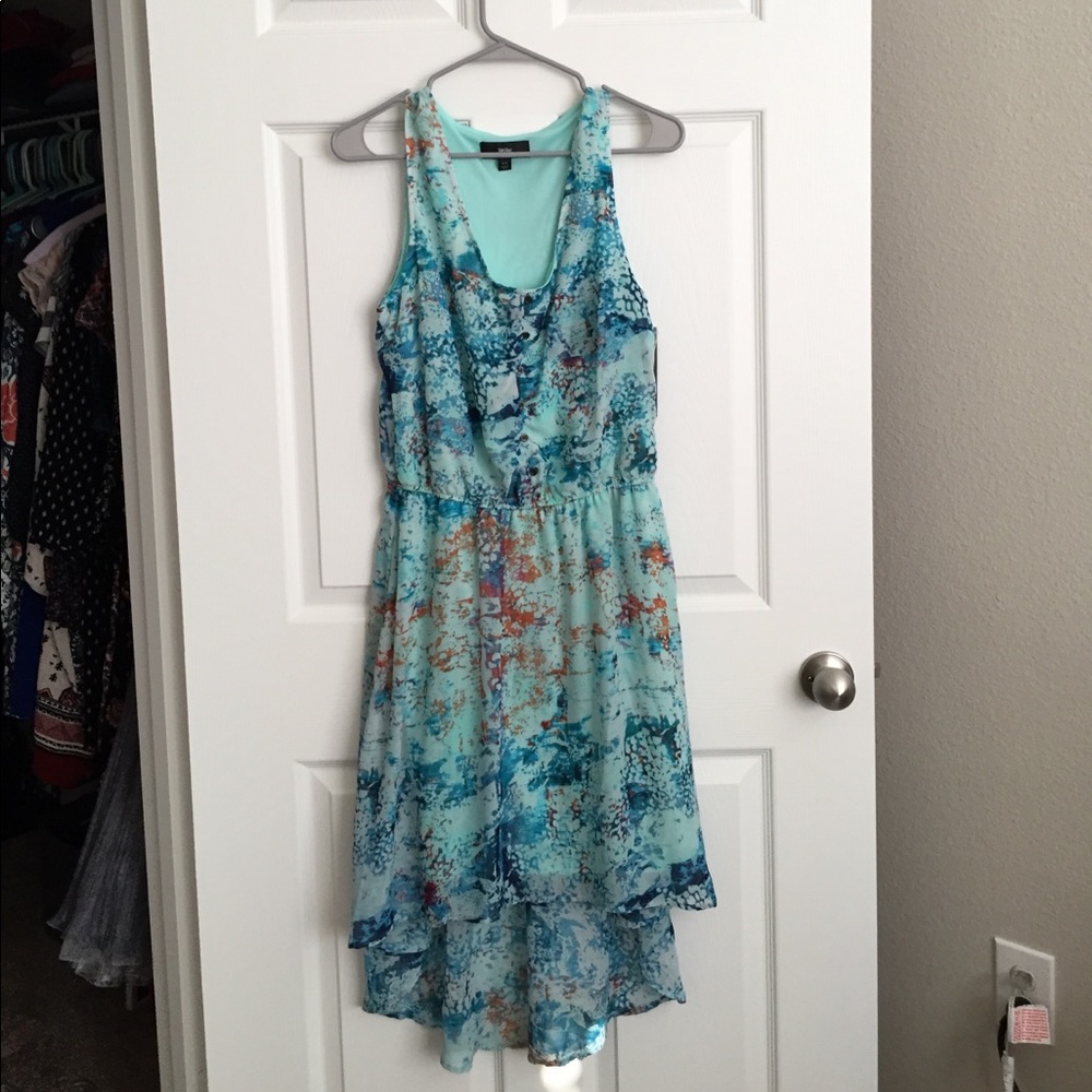 High-low aqua dress