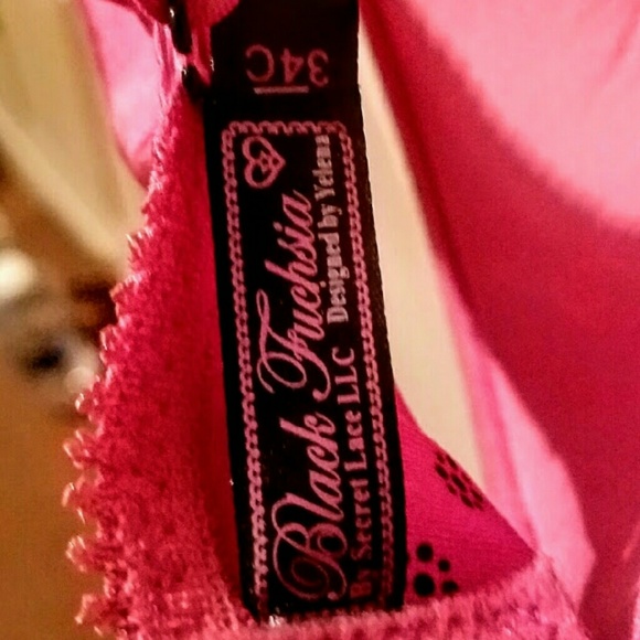 BNWOT Black fushia sz 34 C BRA - Picture 3 of 4