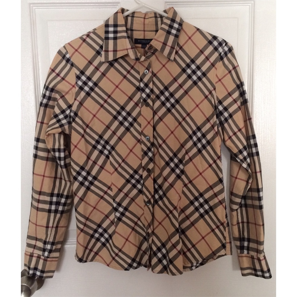 Fitted Burberry Button-Down Shirt.