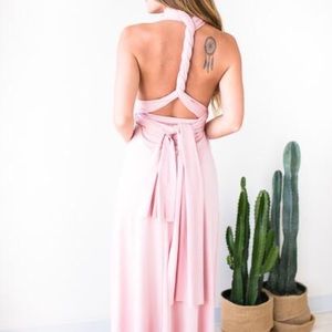 Blush Pink Floor Length Convertible Gown