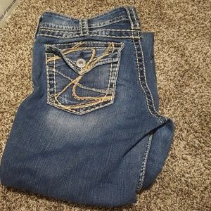 Low rise silver jeans