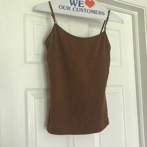 Girls brown tank top with lining for bust