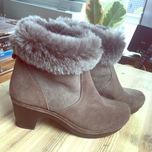 Suede Fur Clogs