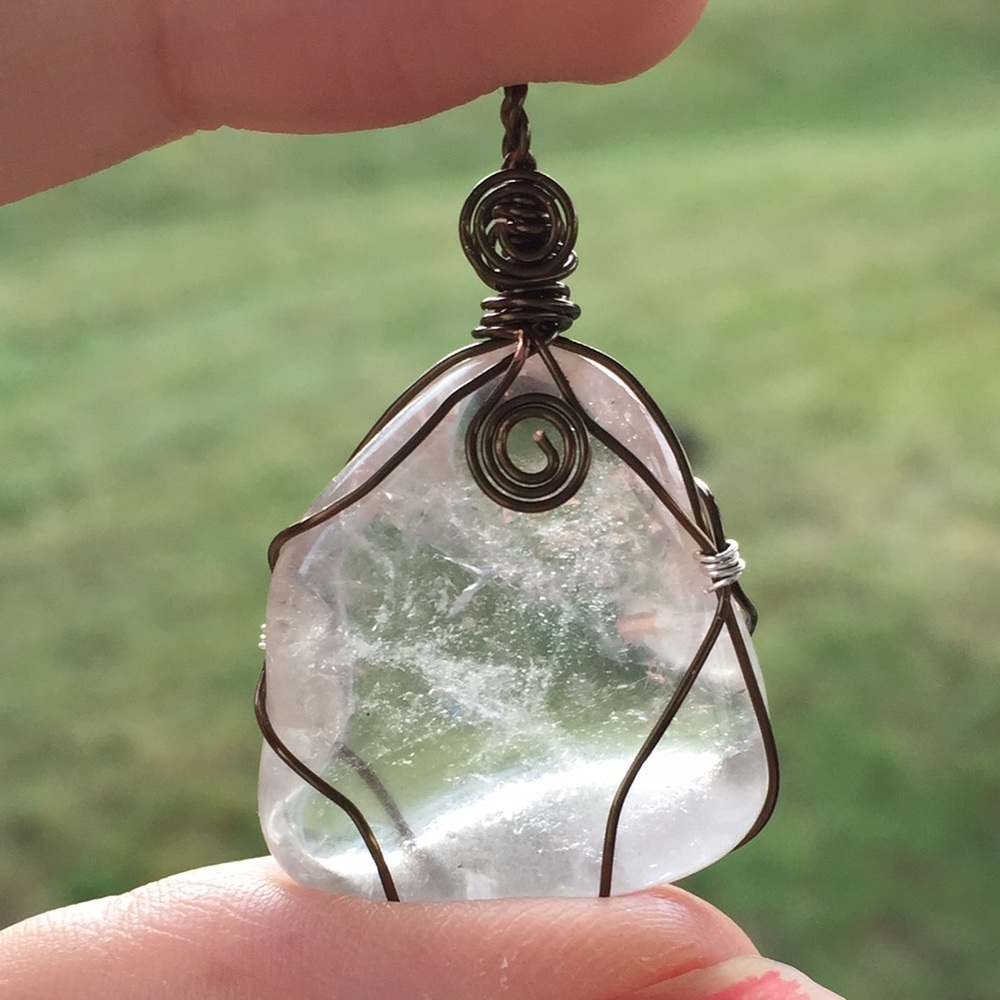 Tumbled Quartz Crystal Pendant