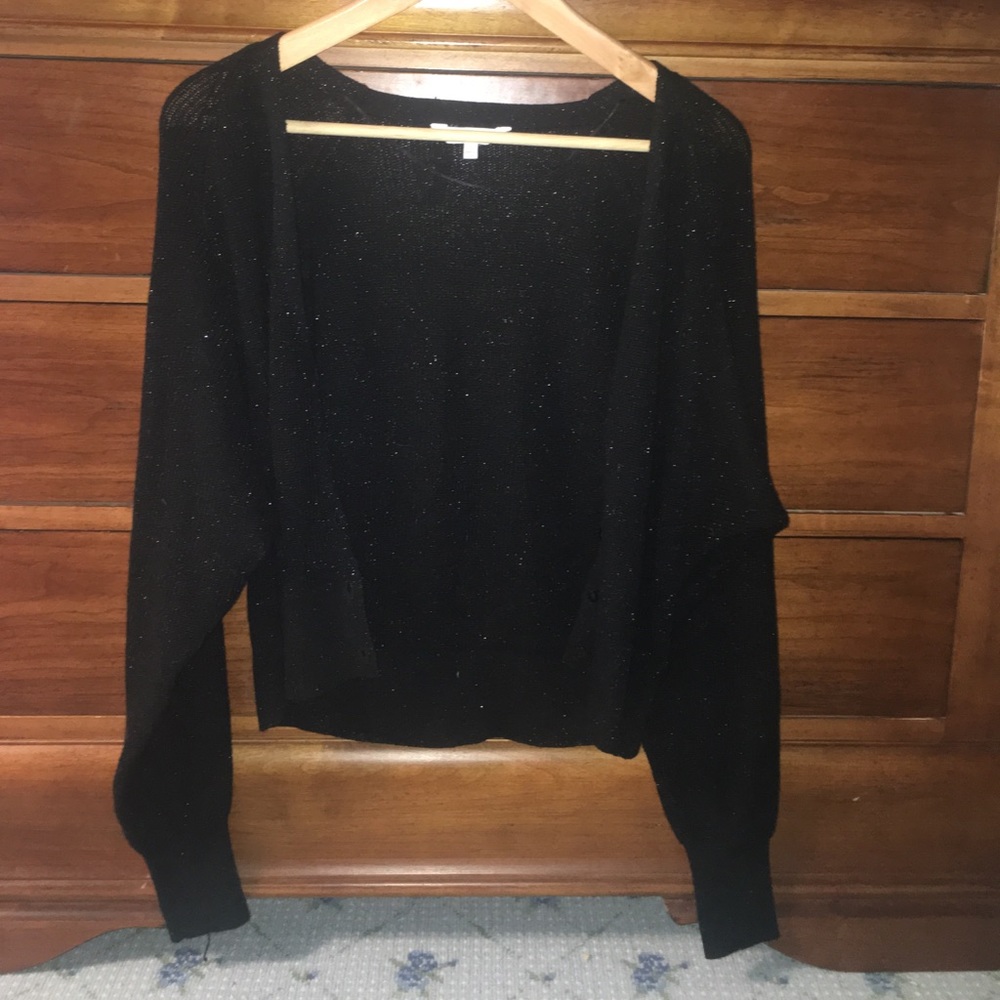 Black Cropped Sparkle Cardigan